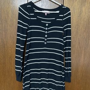 Juicy Couture long sleeve black and white striped sweater dress size XS